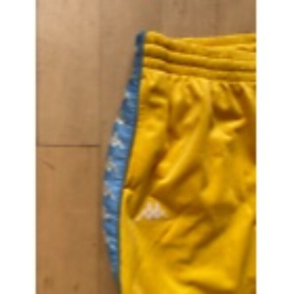 Kappa "222 Banda" yellow blue stripe stretch shorts men's sz Xlarge - Picture 3 of 8
